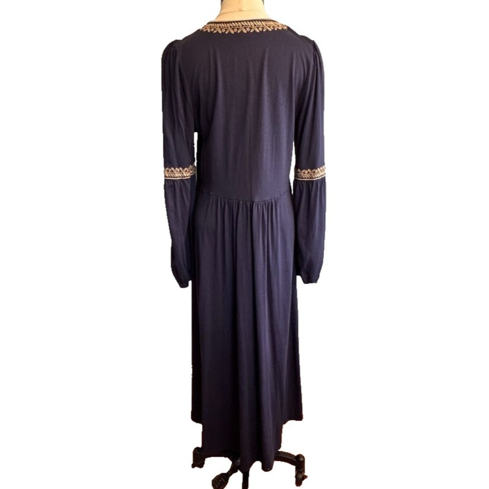 BODEN Embroidered Navy Blue Jersey Blouson Midi US 10 R - Picture 8 of 16